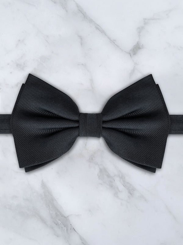 Black Deluxe Silk Twill Bow Tie