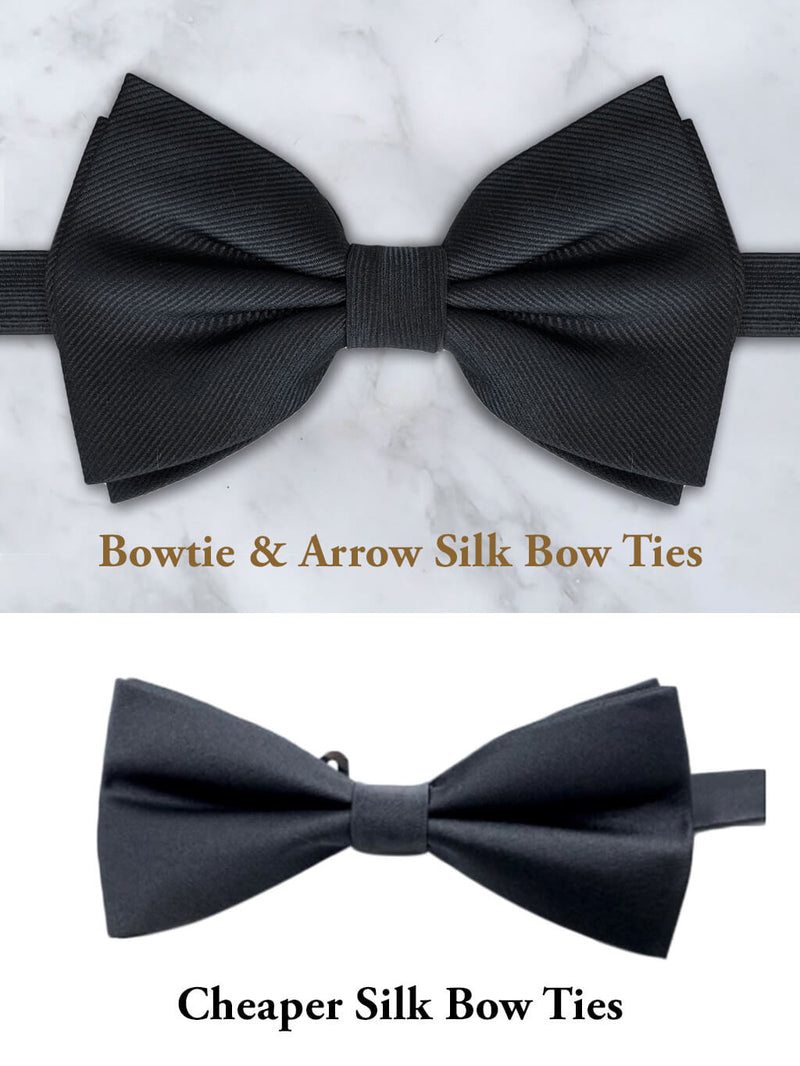 Black Deluxe Silk Twill Bow Tie