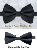 Silver Paisley Deluxe Silk Twill Bow Tie