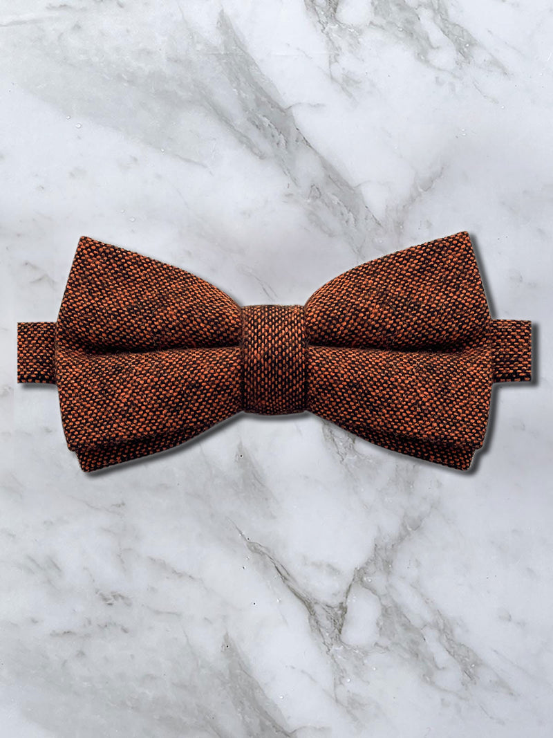 Burnt Orange Wool Bow Tie