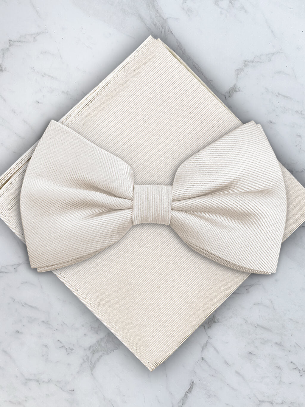 Deluxe Silk Twill Bow Tie & Pocket Square Set