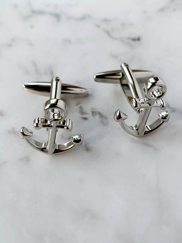 Silver Anchor Fine Cufflinks