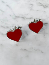 Red Love Heart Cufflinks | Gifts For Him