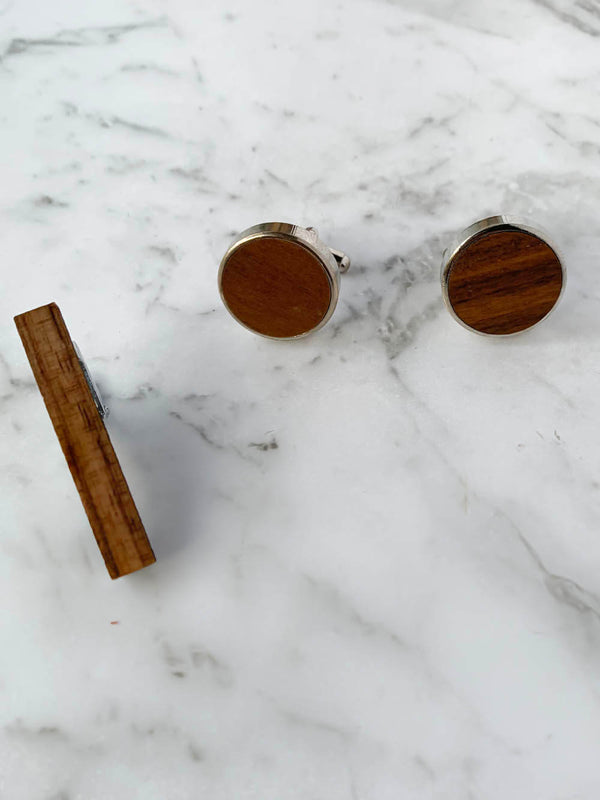 Wooden Cufflinks And Wooden Tie Bar Australia