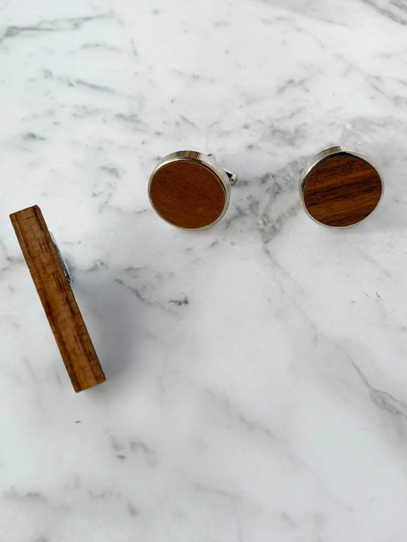 Wooden Cufflinks And Wooden Tie Bar Australia