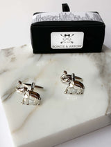 Silver Elephants Cufflinks In Gift Box | Novelty Cufflinks Australia