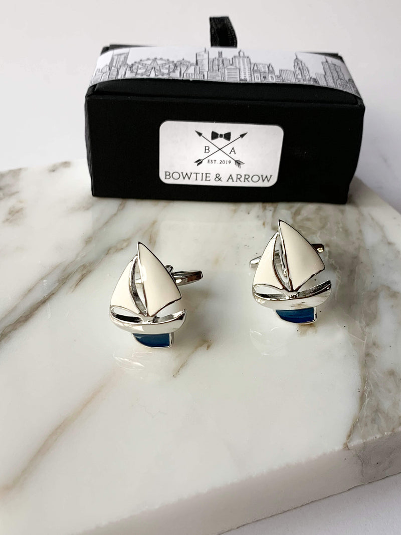 Sailboat Nautical Cufflinks In Gift Box | Gifts For Men