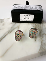 Day Of The Dead Skull Cufflinks In Gift Box