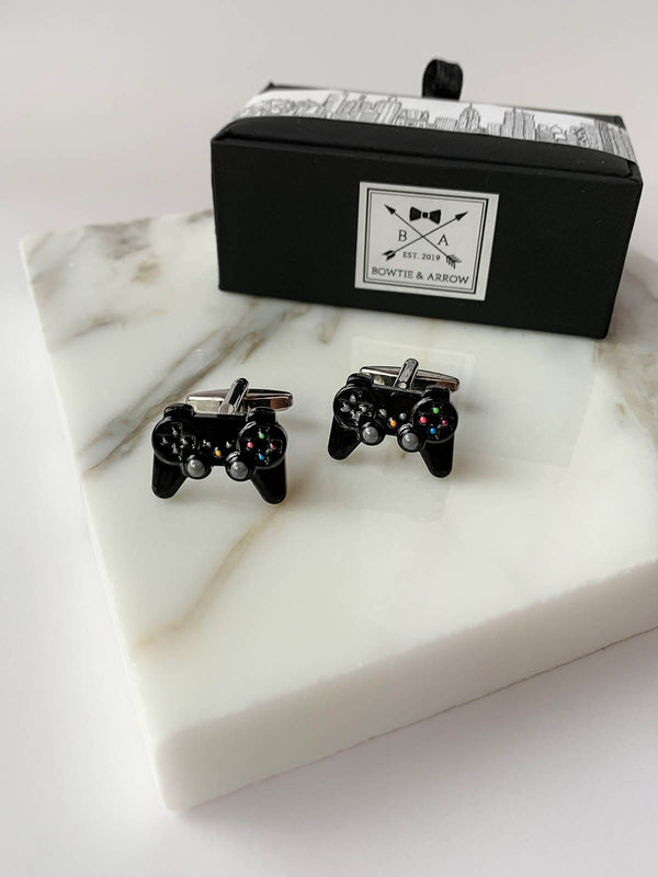 Playstation Videogame Controller Mens Black Cufflinks | Bowtie & Arrow Australia