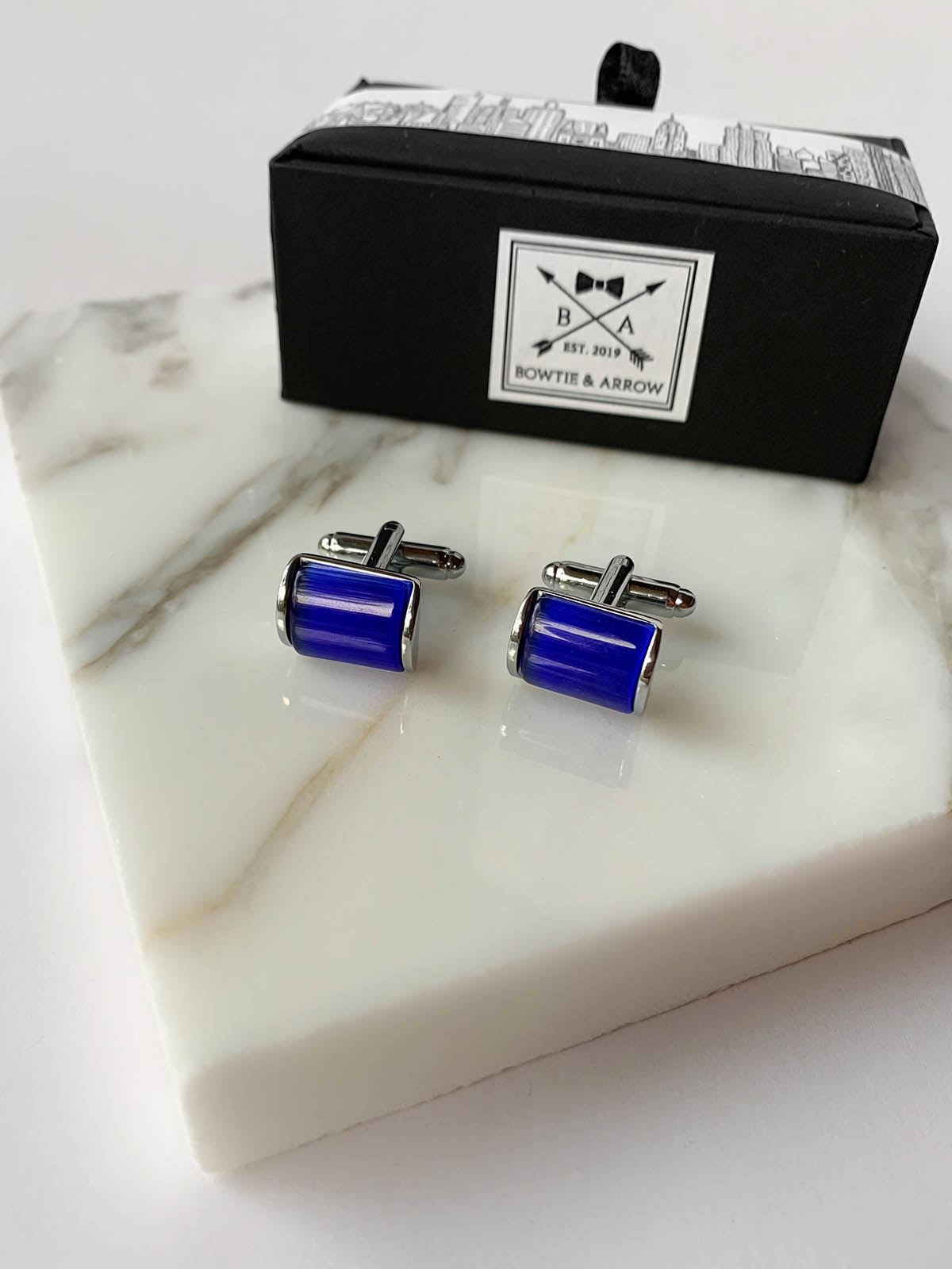 Blue Stone Mens Cufflinks | Bowtie & Arrow Australia