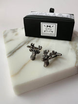 Deer Head Cufflinks In Gift Box| Silver Stag Cufflinks | Novelty Cufflinks Australia