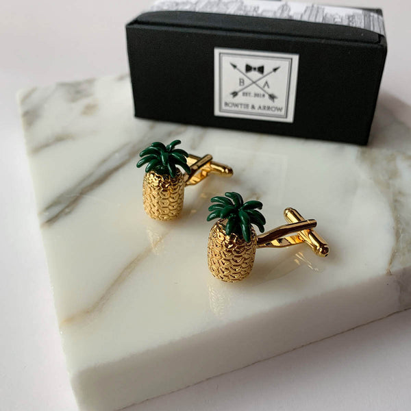 Silver sales pineapple cufflinks