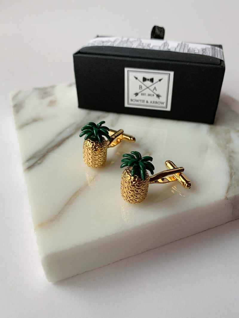 Gold Pineapple Cufflinks