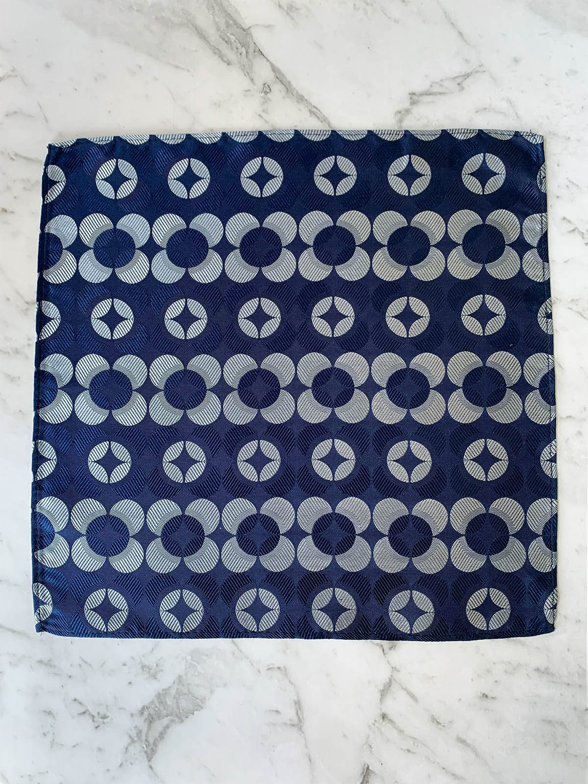 Navy Blue Silk Floral Mens Pocket Square | Bowtie & Arrow Australia
