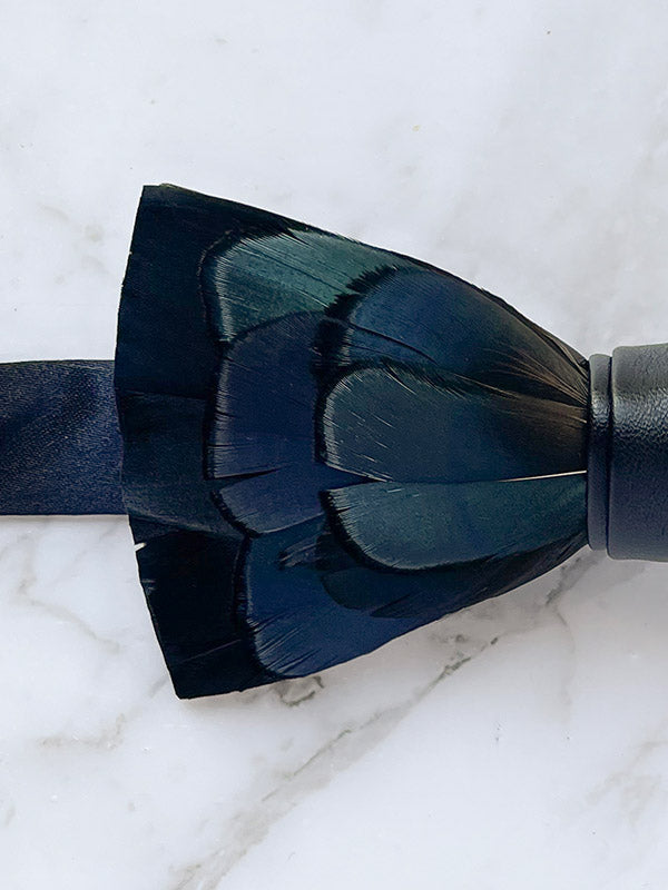 Feather Bow Tie - Dark Aquamarine