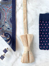 Paisleys & Cream Wool Bow Tie Set