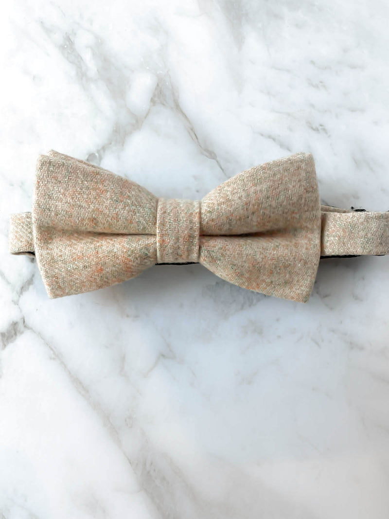 Paisleys & Cream Wool Bow Tie Set