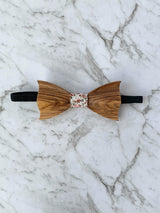 Mens Wood Bowtie Flatlay Medium Oak Wood | Bowtie & Arrow Australia