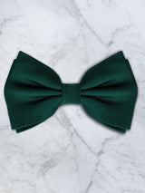 Emerald Green Deluxe Silk Twill Bow Tie & Pocket Square Set