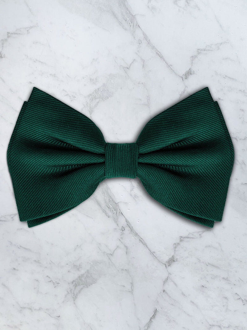 Emerald Green Deluxe Silk Twill Bow Tie & Pocket Square Set