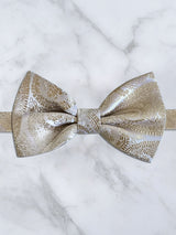 Gold Paisley Deluxe Silk Twill Bow Tie