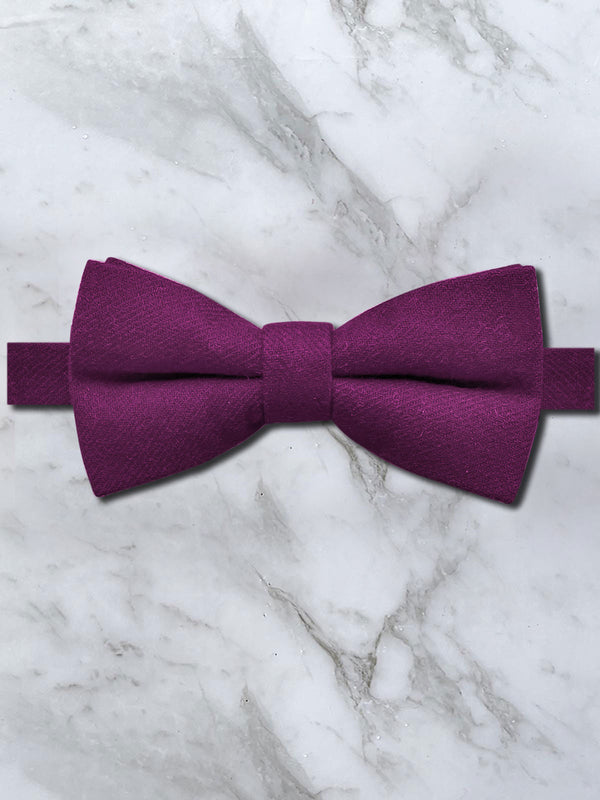 Magenta Purple Wool Bow Tie