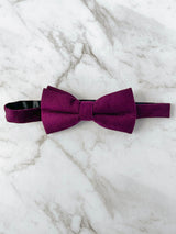 Marvelled In Magenta Wool Bow Tie Set