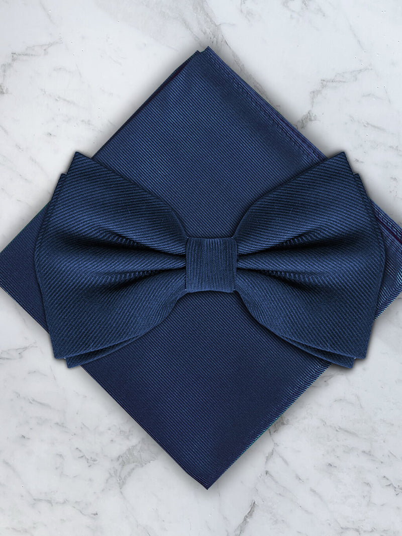 Deluxe Silk Twill Bow Tie & Pocket Square Set