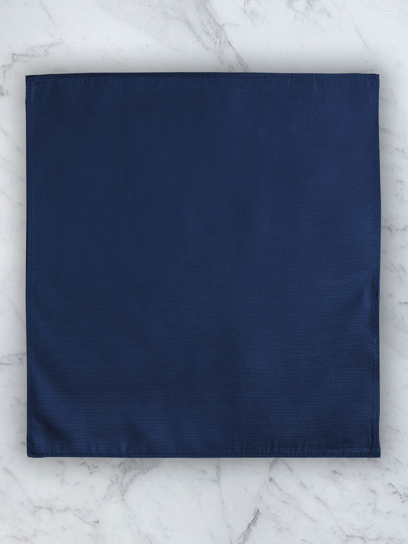 Navy Deluxe Silk Twill Bow Tie & Pocket Square Set