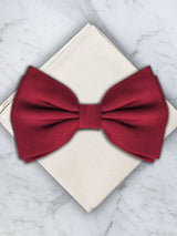 Red Deluxe Silk Twill Bow Tie & Pocket Square Set