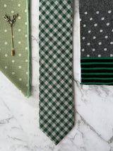 Mens Green Cotton Tie Check and Spot Tie Set with Socks | Bowtie & Arrow Australia