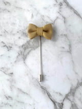 Yellow Fabric Bow Tie Lapel Suit Pin | Bowtie & Arrow Australia