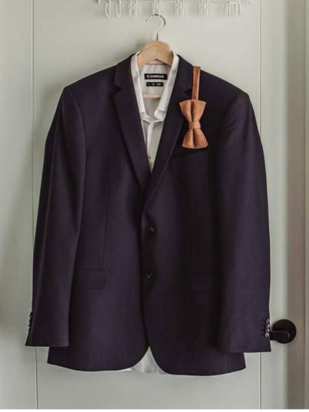 Tan Wool Bow Tie
