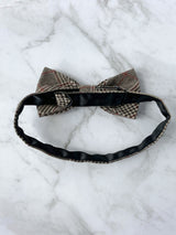 Tartan Brown Wool Bow Tie