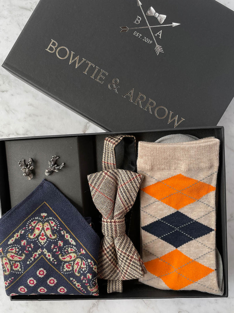 Tweed & Tartan Wool Bow Tie Set