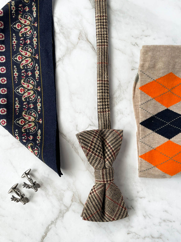 Tweed & Tartan Wool Bow Tie Set