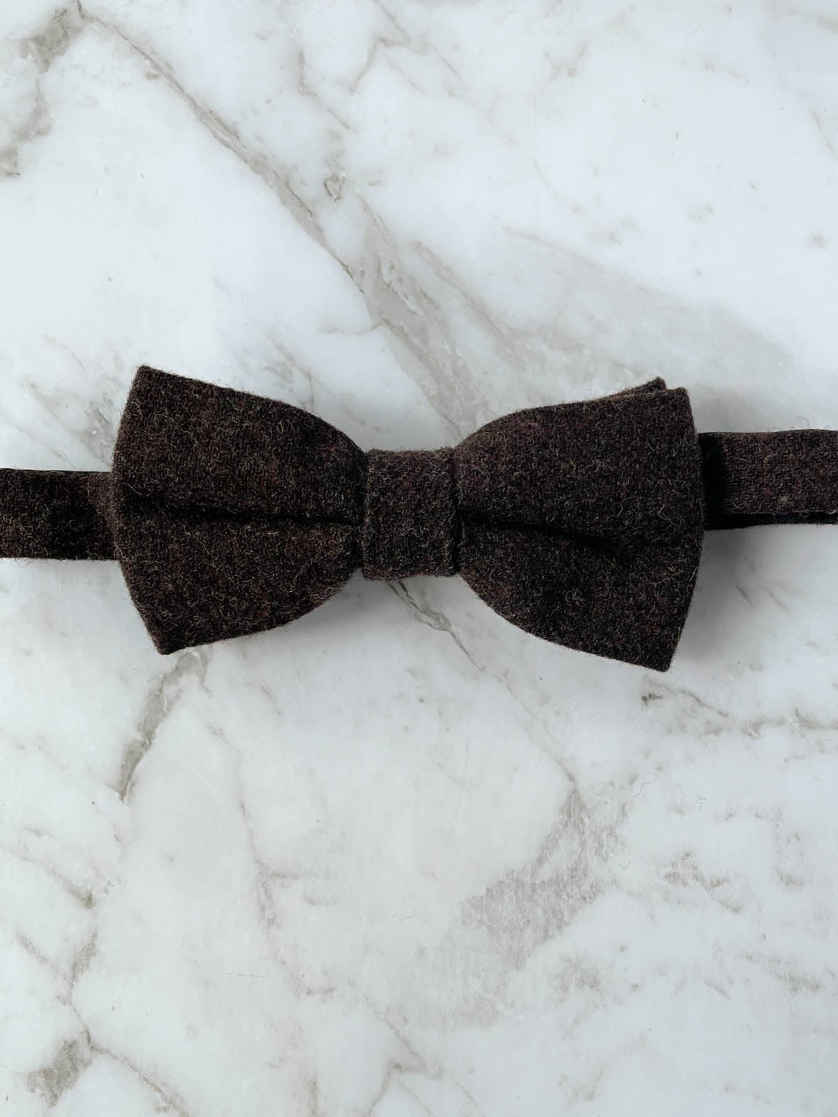 Vermillion & Dark Chocolate Wool Bow Tie Set
