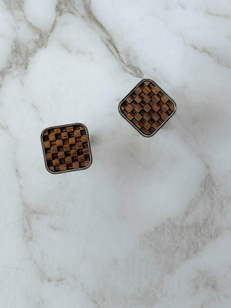 Vermillion & Dark Chocolate Wool Bow Tie Set