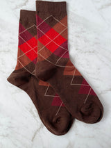 Vermillion & Dark Chocolate Wool Bow Tie Set