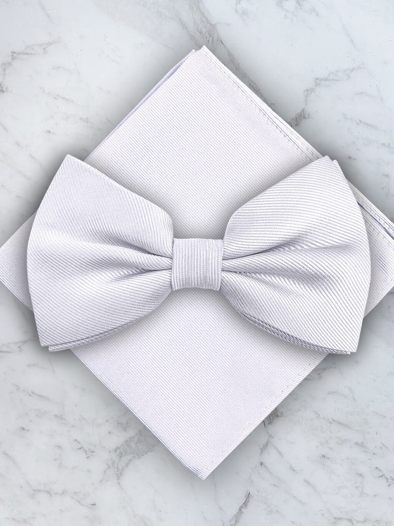 Deluxe Silk Twill Bow Tie & Pocket Square Set