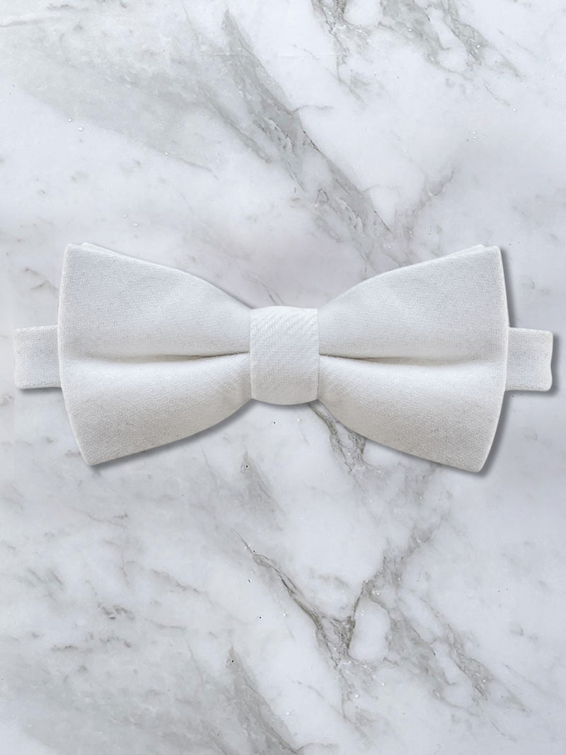 White Wool Bow Tie