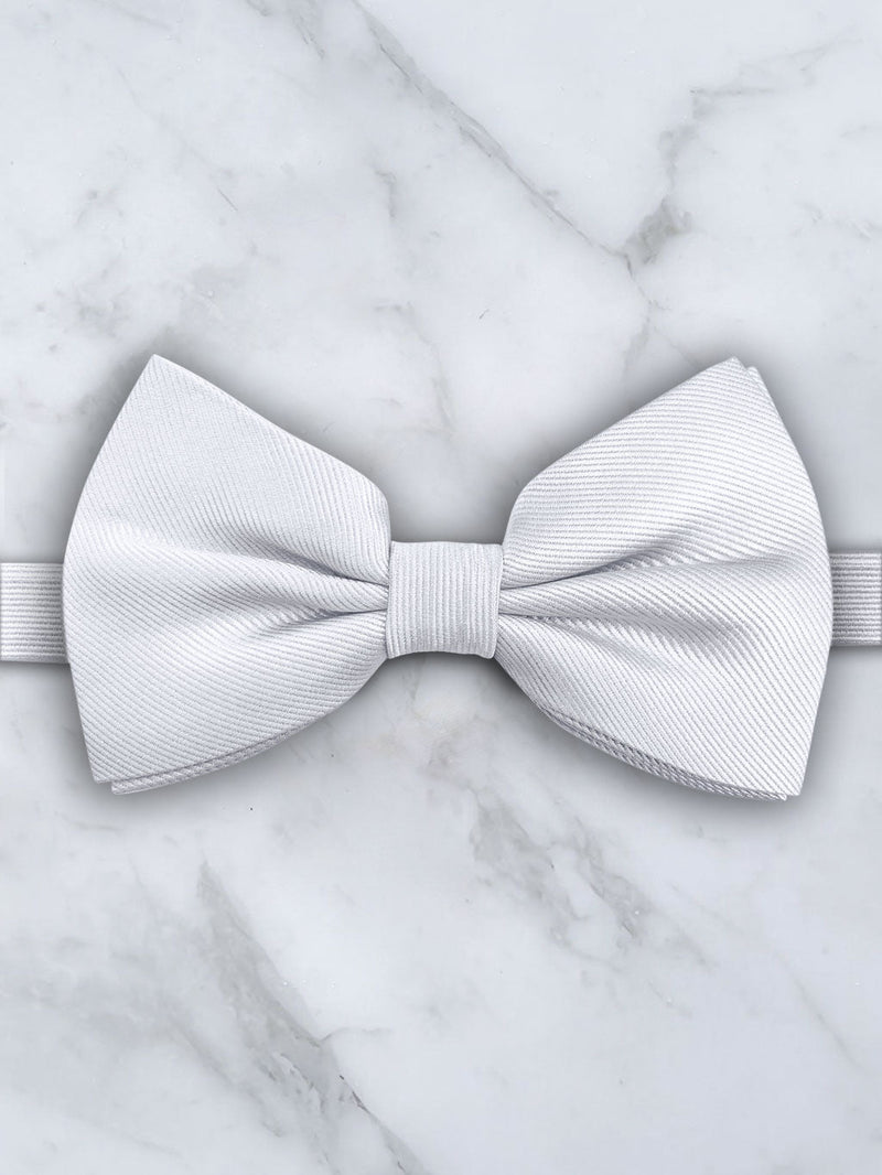 White Deluxe Silk Twill Bow Tie