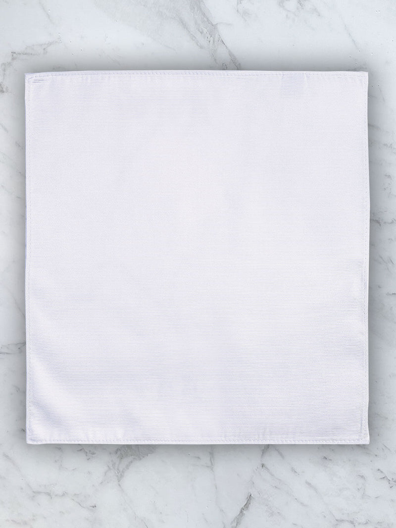 White Deluxe Silk Twill Bow Tie & Pocket Square Set