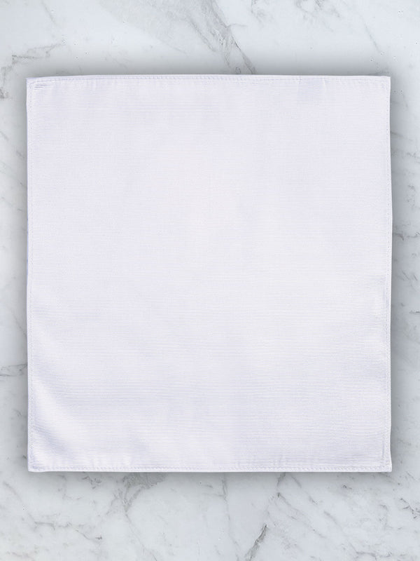 White Deluxe Silk Twill Pocket Square