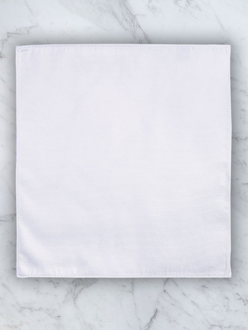 White Deluxe Silk Twill Pocket Square