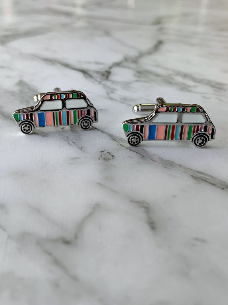 Mutli Colour Artists Stripe Car Cufflinks | Novelty Cufflinks Australia